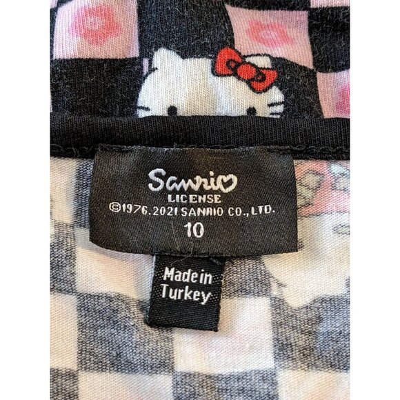 Sanrio Hello Kitty Womens Checkerboard Print Mini Dress Size 10 Strappy Coquette - Picture 8 of 9